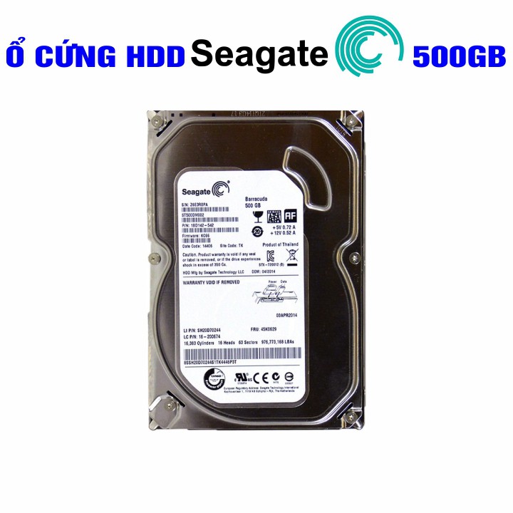 5 Option Ổ cứng HDD 3.5” Seagate 500GB Chính Hãng – Bảo hành từ 1-24 tháng 1 đổi 1 – Tháo máy đồng bộ mới 99% | BigBuy360 - bigbuy360.vn