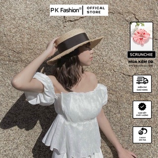 Áo Rớt Vai Xếp Li UNNO (TRẮNG)