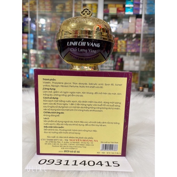 Kem nám vip linh chi vàng hủ 35g