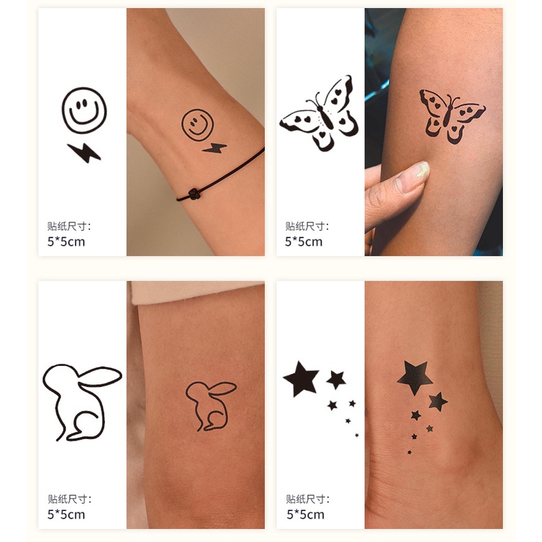 Bộ 60 hình xăm dán mini tạm thời chống thấm nước có thể kéo dài đến 15 ngày JIAMIN Magic Tattoo