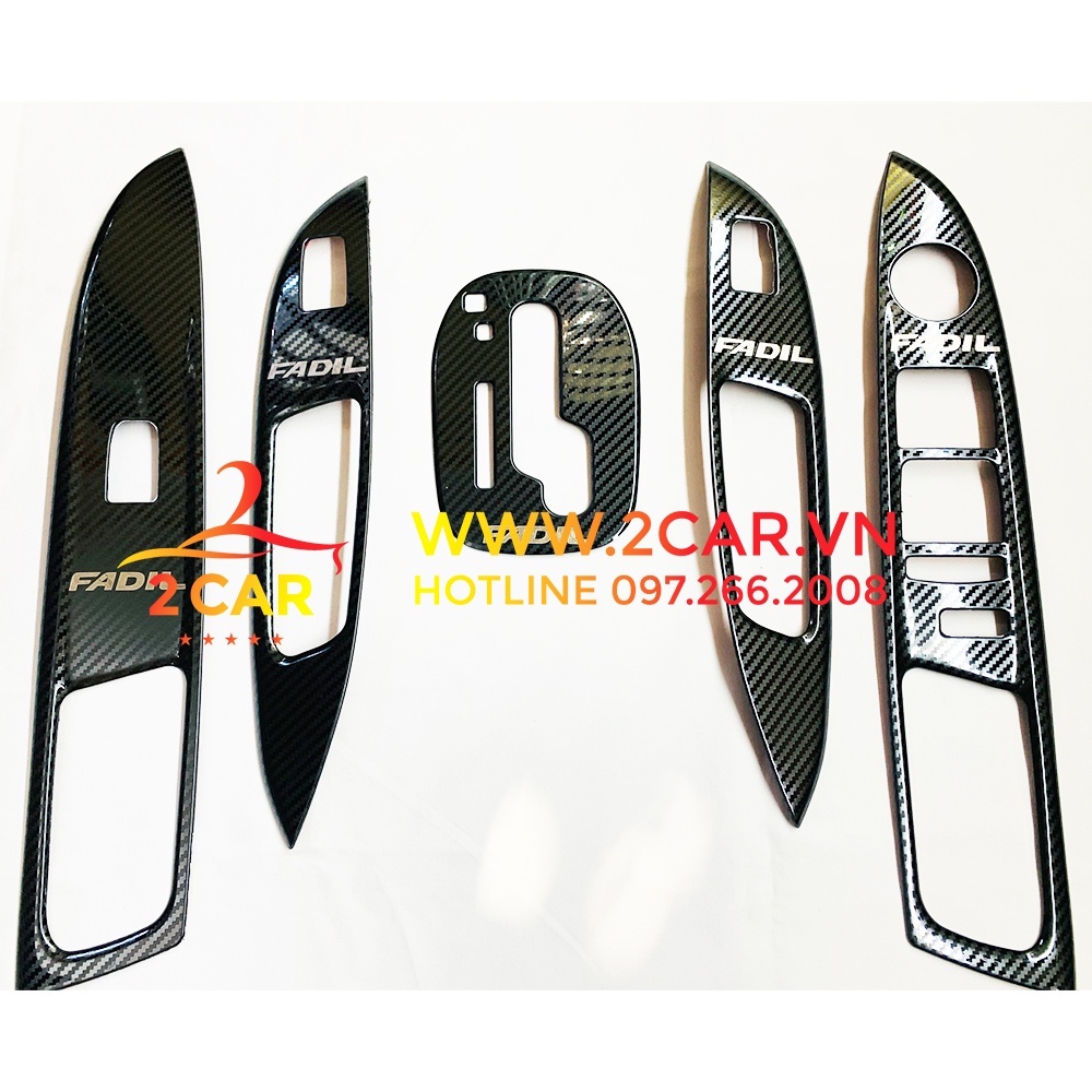 Ốp nội thất CARBON xe Vinfast Fadil 2019 - 2021,2022, 2023,2024 vân cacbon kim loại cao cấp