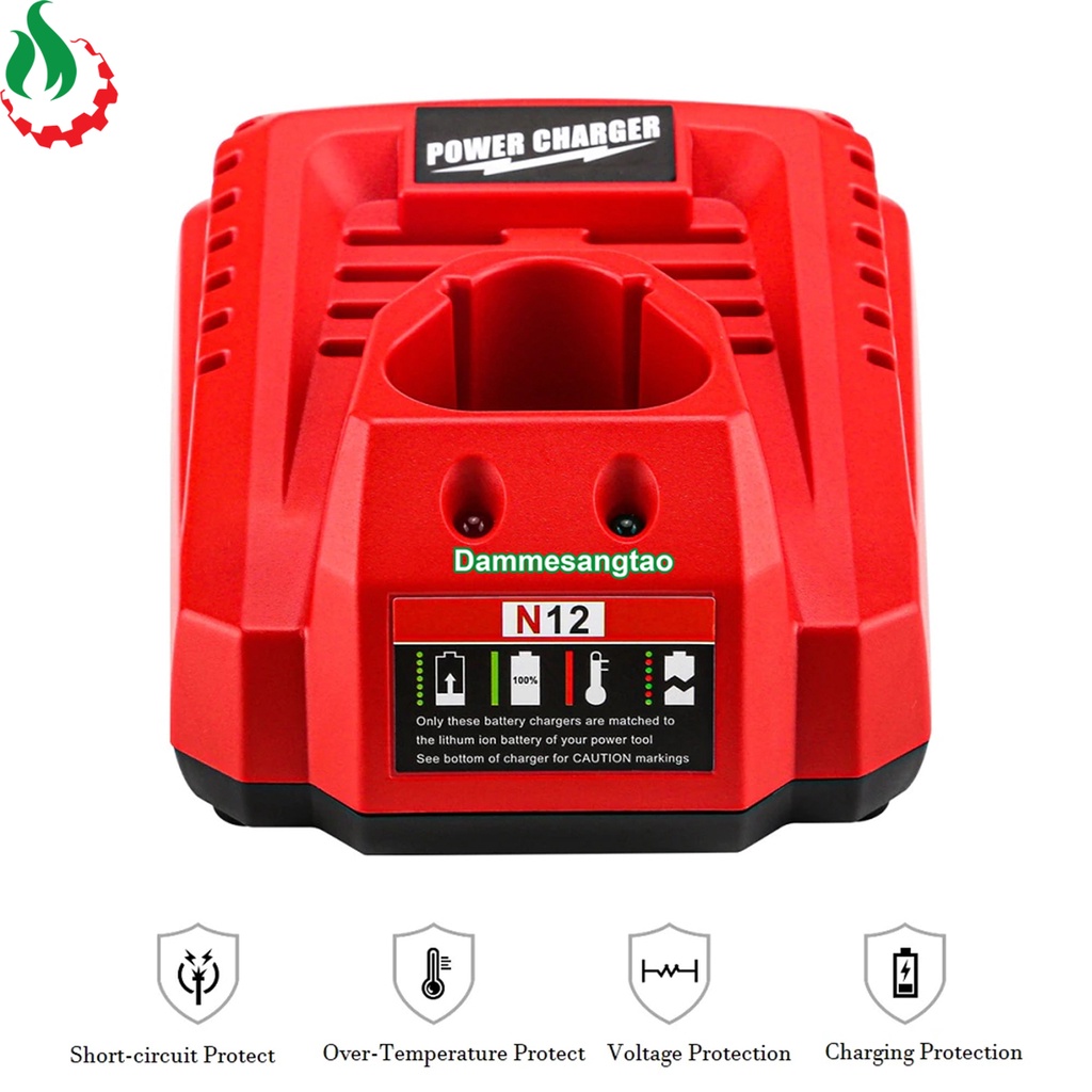 Sạc pin Milwaukee 12V M12 Li-ion nhận mạch zin