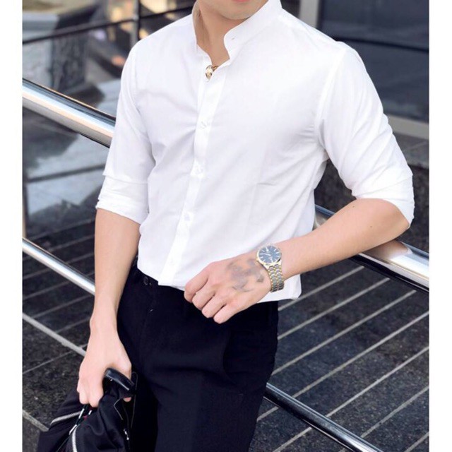[SỐC] Sơ mi Nam cổ bẻ trắng cao cấp