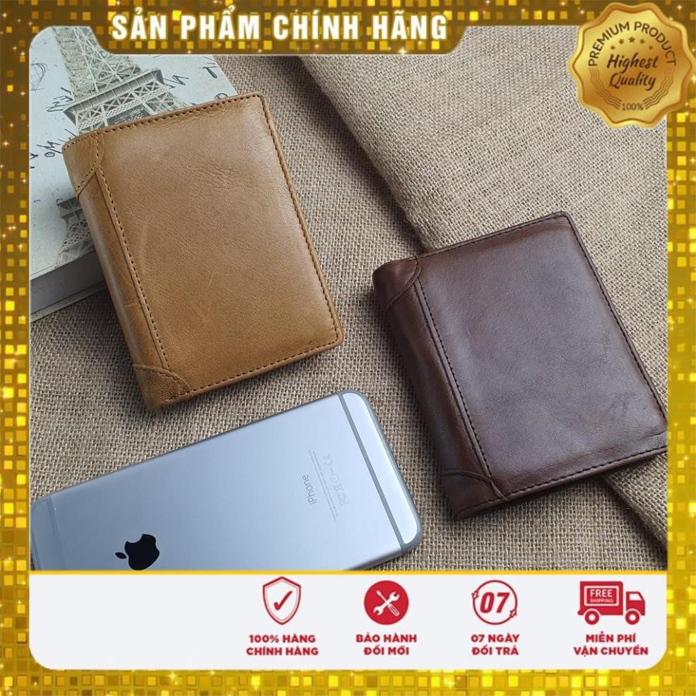 Ví ngắn 18 ngăn nhỏ gọn WA101__ Ví Da Nam Cao Cấp 100% Da Thật _ Bảo Hành 24 Tháng