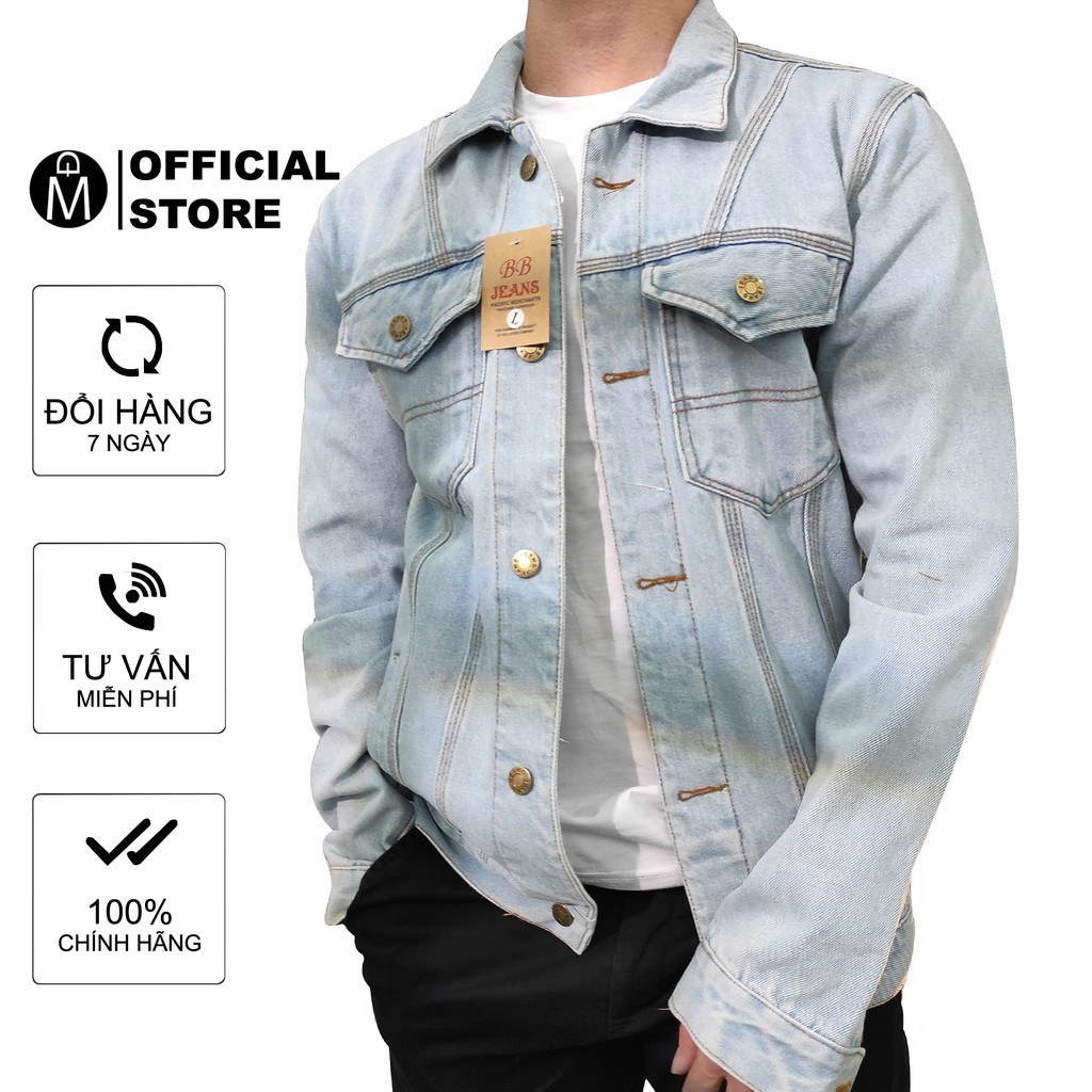 Áo khoác jeans nam xanh nhạt trơn A452 MĐ