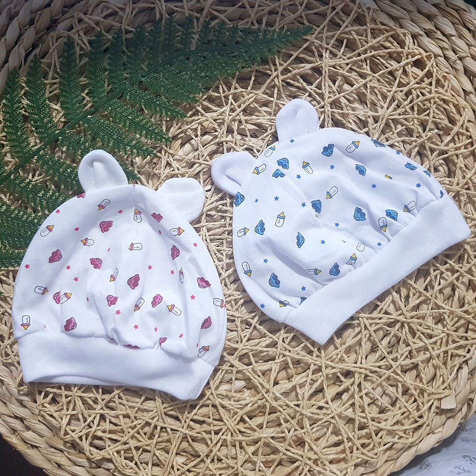 Mũ Chụp Sơ Sinh In Hình Hoa Cotton Mỏng Thoáng Mát - SP000600