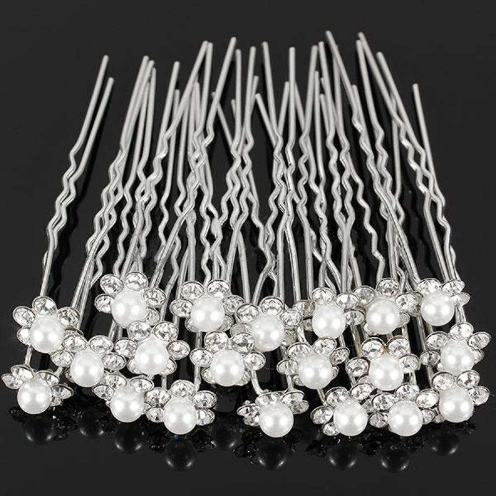 20 trâm cài tóc đính đá và ngọc trai nhân tạo hình hoa xinh xắn cho cô dâu/bạn gái