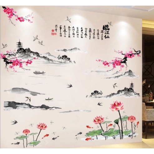 Decal Tết ⚡️𝐅𝐑𝐄𝐄 𝐒𝐇𝐈𝐏⚡️ Decal dán tường Tết mã COMBO ĐÀO TẾT THƯ PHÁP  - PVC chống thấm nước, keo siêu dính