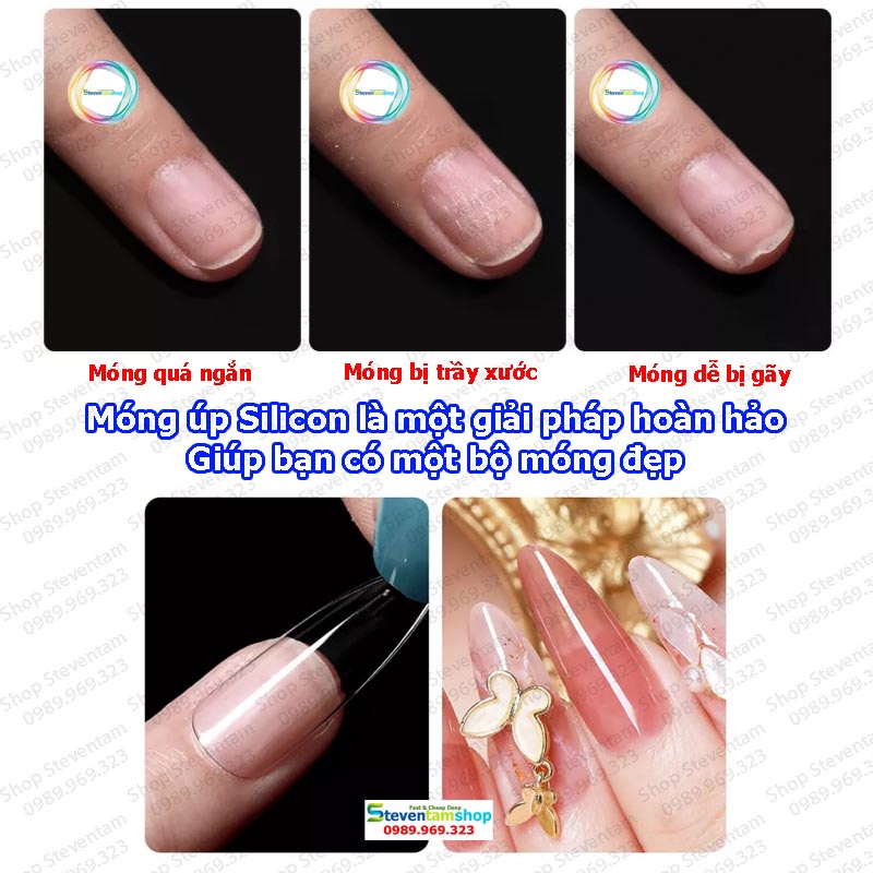 Móng up Silicon xịn full mẫu - vì 24 móng