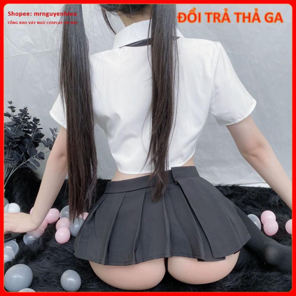 Bộ đồ ngủ cosplay sexy nữ sinh, đồng phục học sinh cho nữ gồm áo croptop và chân váy cosplay, mã Ns001  - QUIN BEE | BigBuy360 - bigbuy360.vn