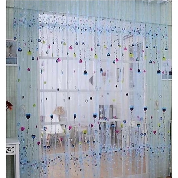 Rèm Cửa Voan Hoa Trái Tim (1 x 2m, 1 x 2.7m)