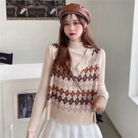 Gile Len Nữ Basic, Áo Len Gile Họa Tiết GUMAX Len Mỏng Cổ Chữ V Kiểu Dáng Trẻ Trung Hiện Đại | BigBuy360 - bigbuy360.vn