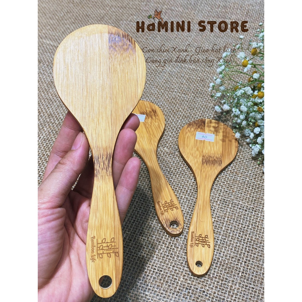 Thìa xào nấu, xới cơm Bamboo Life thân tre