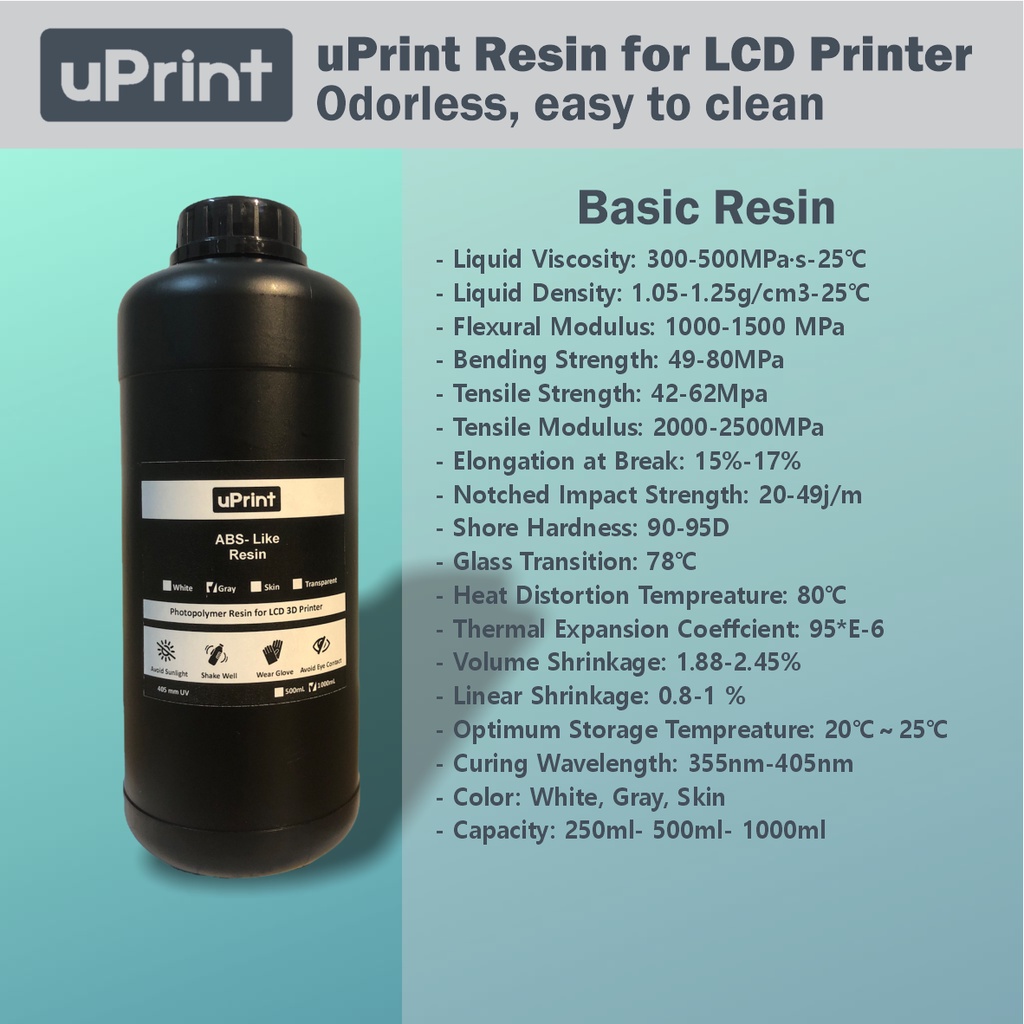 - Nhựa in 3D uPrint- Basic cho máy LCD/DLP 405mm