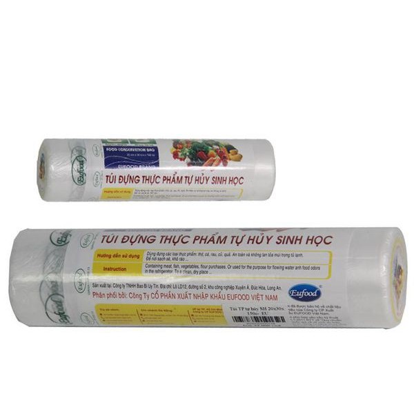 Túi đựng thực phẩm tự hủy sinh học 15x25x150c- EU