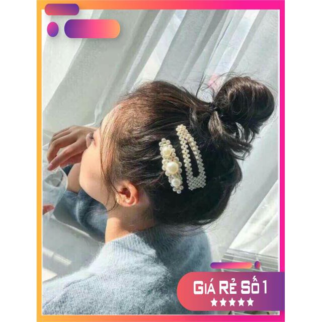 [ SIÊU KHUYẾN MẠI ] Set 4 cặp tóc hạt cườm.kẹp tóc xinh hàn quốc.