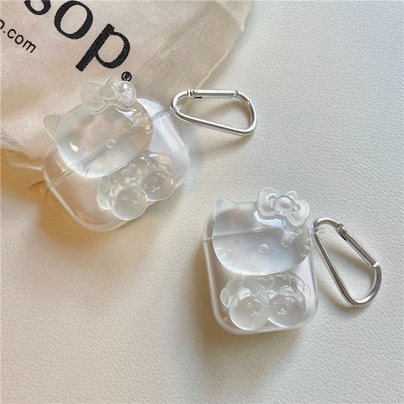 Vỏ Bảo Vệ Hộp Sạc Tai Nghe airpods 1 2 Bằng tpu Mềm Hình Hello Kitty Dễ Thương diy