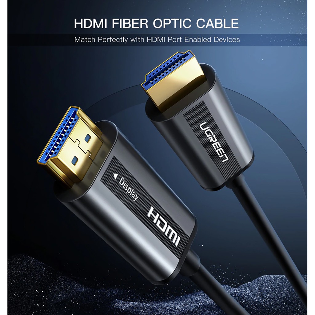 Cáp HDMI 2.0 Sợi Quang Dài 20M Chính Hãng UGREEN HD132 Cao Cấp