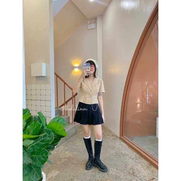 [ ẢNH THẬT ] Vest croptop chất thô hoa nhí xinh xắn / thelalinn