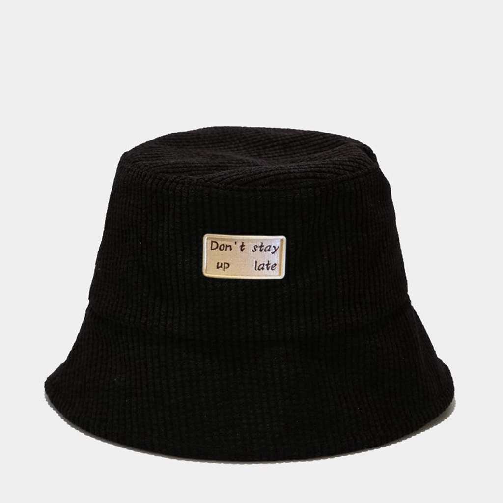 Mũ Bucket Nón Tai Bèo Vành Cụp Nhung Gân Dont Stay Up Late Nhiều Màu Sắc Ulzzang Form Unisex Nam Nữ - Hazo