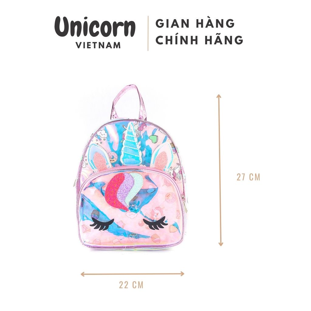 Balo túi nữ đi học cho bé gái giá rẻ da bóng kỳ lân Unicorn Vietnam