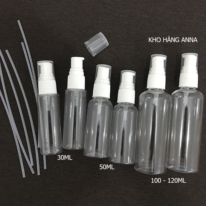 50 CÁI CHAI XỊT PHUN SƯƠNG / XỊT NHỎ GIỌT 50ML /100ML - CHAI NHỰA TRONG SUỐT ĐẦU XỊT PHUN SƯƠNG - CHAI CHIẾT NƯỚC HOA T