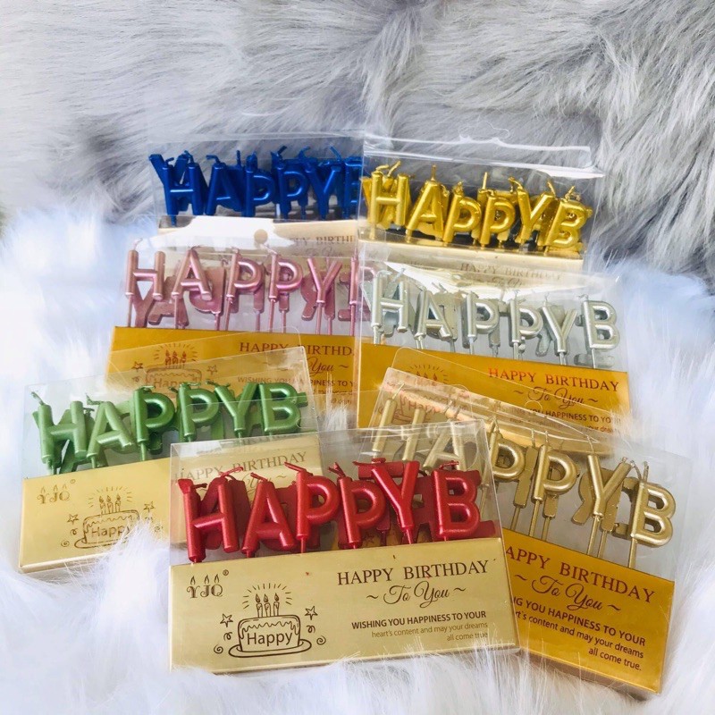 Nến nhũ HPBD cắm banh sinh nhật màu đẹp