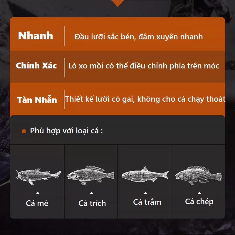 Bộ Thẻo Câu Cá Buộc Sẵn Lưỡi Đôi Câu Đài PKK05 Chất Liệu Dù Cao Cấp Có Huỳnh Quang Phát