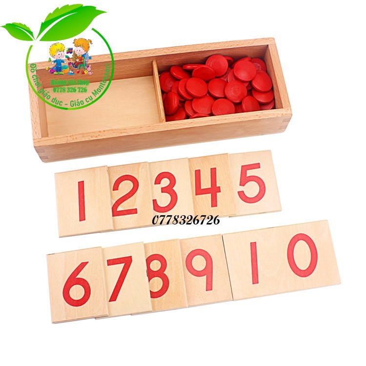 Thẻ số và hạt đếm Montessori (Cards and counters)