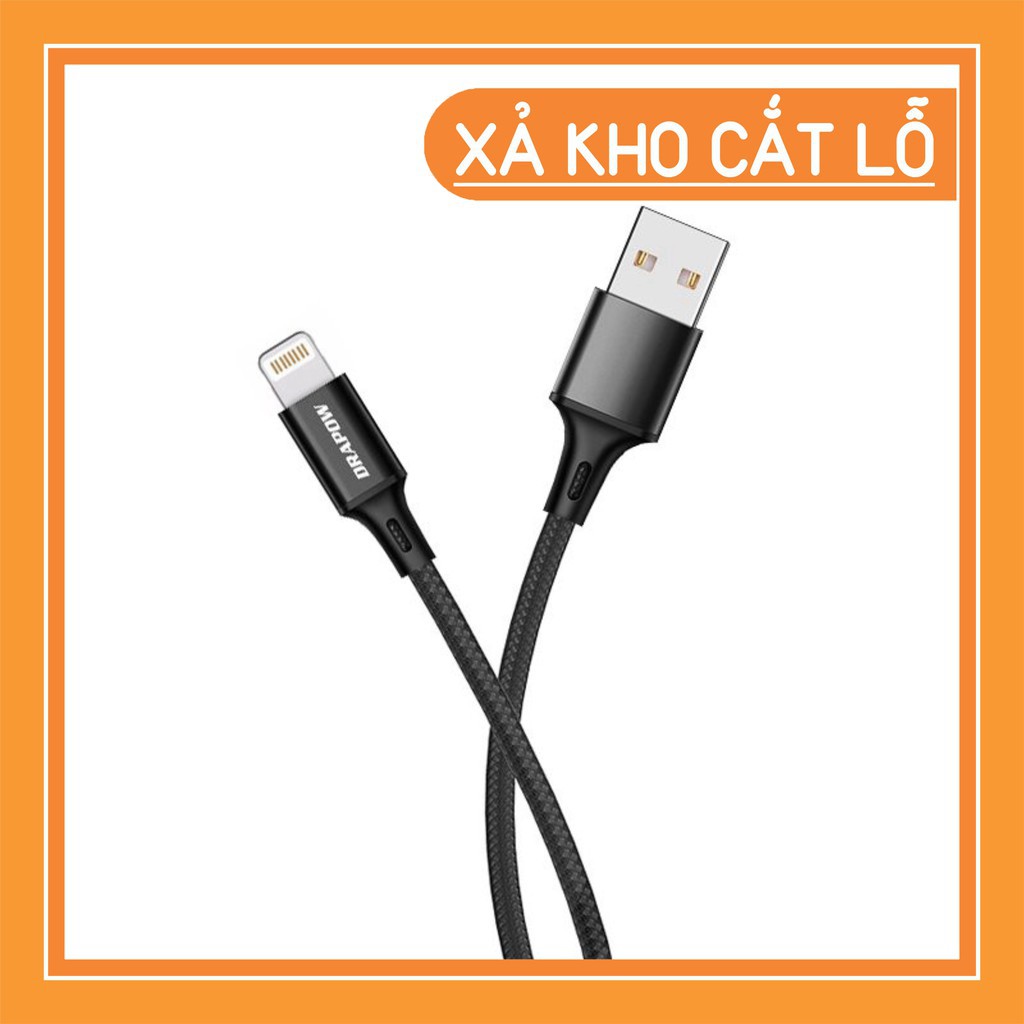 [Mua hàng tặng phụ kiện] [Mua cường lực tặng phụ kiện] Cáp Sạc nhanh IPhone, IPad 2M Drapow DL86 dây dù- Bảo hành 12 thá