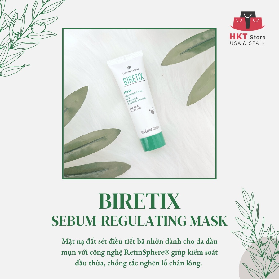 Mặt nạ đất sét giảm mụn và bã nhờn cho da dầu mụn - Biretix Mask Sebum-Regulating 25ml