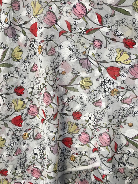 Vải voan thêu chất đẹp sale