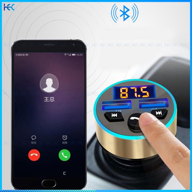 Thiết Bị Thu Phát Bluetooth 5.0 FM MP3 QC3.0 USB Sạc Nhanh Dùng Trên Xe Hơi