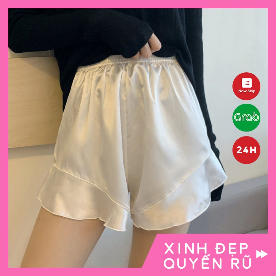 Quần sooc đùi lụa satin cách điệu mềm mát cao cấp yolosexy A05