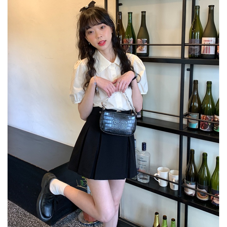 Áo polo SUXI tay phồng đơn giản thời trang mùa hè cho nữ