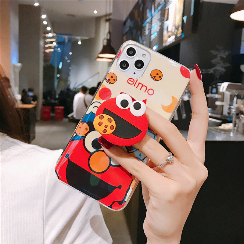 Ốp Lưng Silicone Họa Tiết Sesame Street Với Giá Đỡ Thời Trang Cho Oppo F1S A57 A39 A83 Reno 2 2z 2f 3 Pro Reno Z