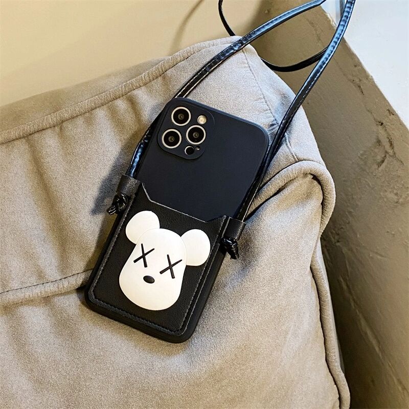 Ốp Điện Thoại Mềm In Hình Gấu Hoạt Hình Màu Trắng Đen Cho Iphone 13 promax 12 pro max 11 pro max xs max 14 promax 14 plus xr x 7 8 plus
