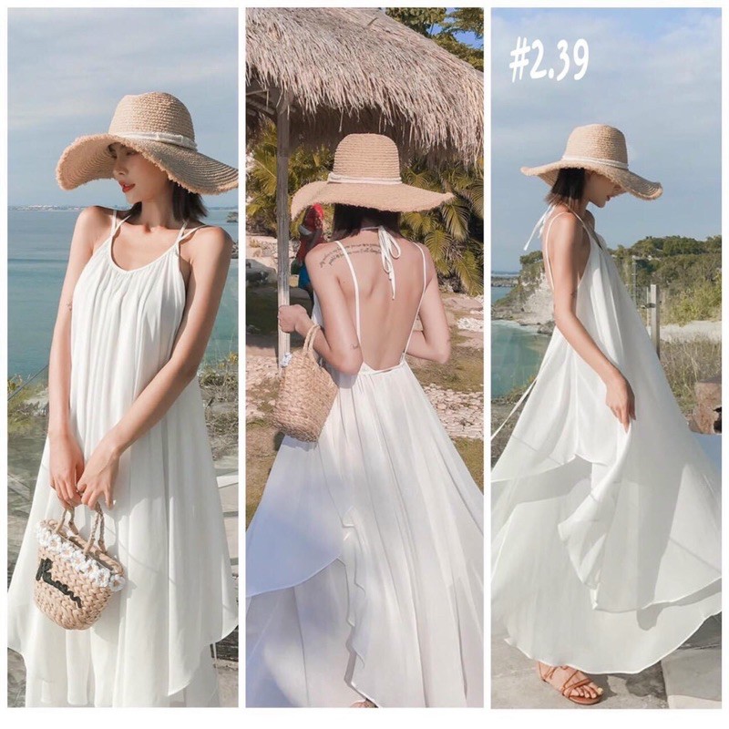 ĐẦM MAXI CỔ YẾM HỞ LƯNG