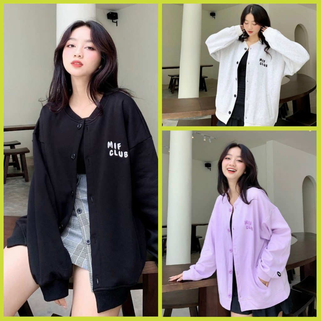 Áo khoác nỉ unisex cardigan MIF CLUB nam nữ ulzzang Wind