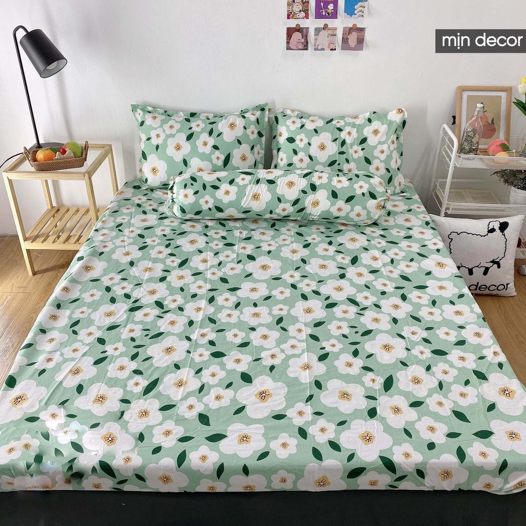 Bộ ga giường vỏ gối cotton 3d, bộ ga gối cotton mềm mịn nhiều họa tiết | BigBuy360 - bigbuy360.vn