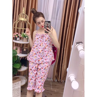 Đồ Bộ Pijama Lửng Bông Đẹp Mặc Nhà Mát