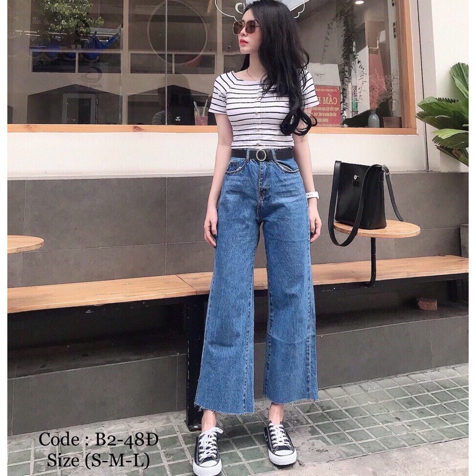 Quần jean nữ baggy King168, quần nữ co dãn nhẹ mẫu TQQ16