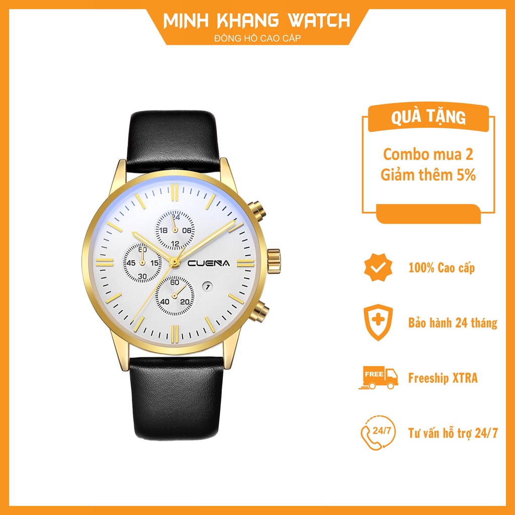 Đồng Hồ Nam C.U.E.N.A Dây Da Thời Trang Cao Cấp - A59 - Minh Khang Watch