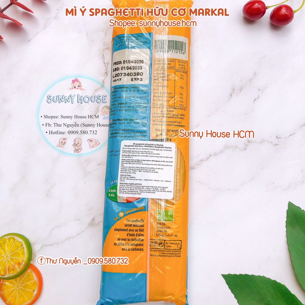 Mì Ý hữu cơ Markal 500g - Mỳ spaghetti [Date 2023]