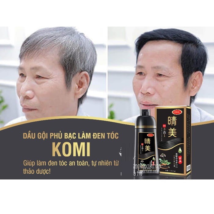 (Hàng Mới Về) KOMI - DẦU GỘI PHỦ BẠC ĐEN TÓC - CHÍNH HÃNG NHẬT BẢN - 500ML