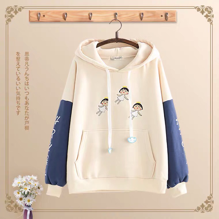 Áo khoác, áo hoodie unisex nam nữ nỉ ngoại 3 cô bé siêu cute năng động thời trang học đường