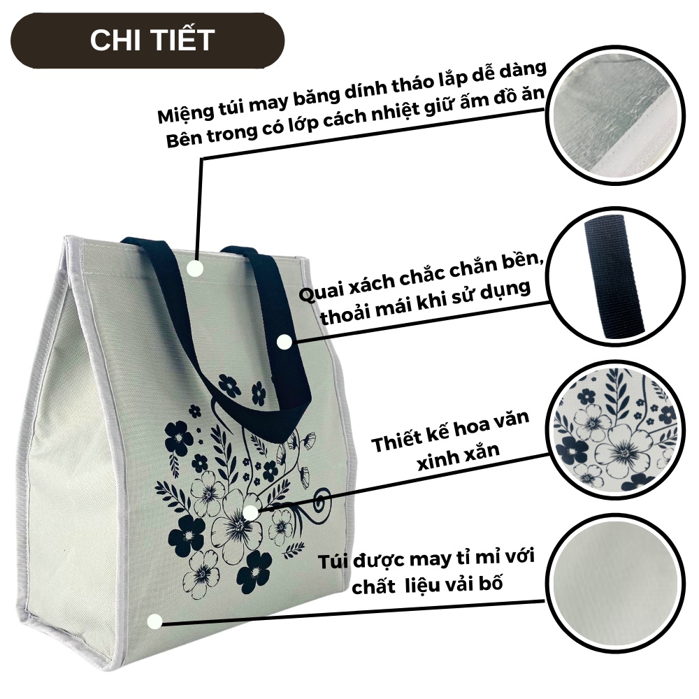 Túi Đựng Cơm Giữ Nhiêt Thiện Phú, Túi Giữ Nhiệt Đa Năng Vải Bố Canvas Cao Cấp Có Quai Tiện Dụng Bảo Quản Thực Phẩm