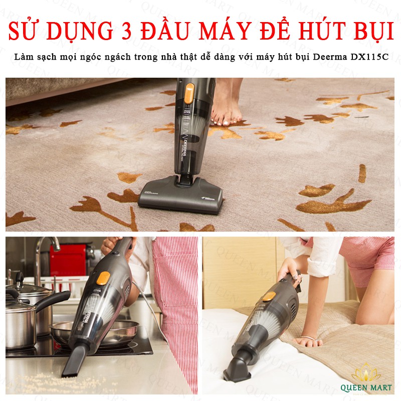 Máy Hút Bụi Cầm Tay DEERMA DX115C – Máy Hút Bụi Gia Đình Công Suất 600W – Q048