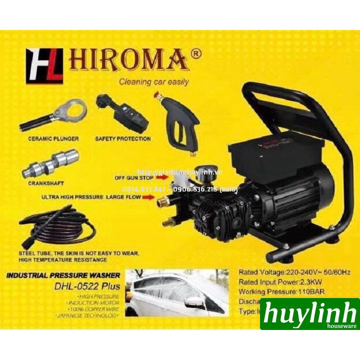 Máy xịt rửa xe Hiroma DHL-0522 Plus - 2300W - Dùng cho tiệm rửa