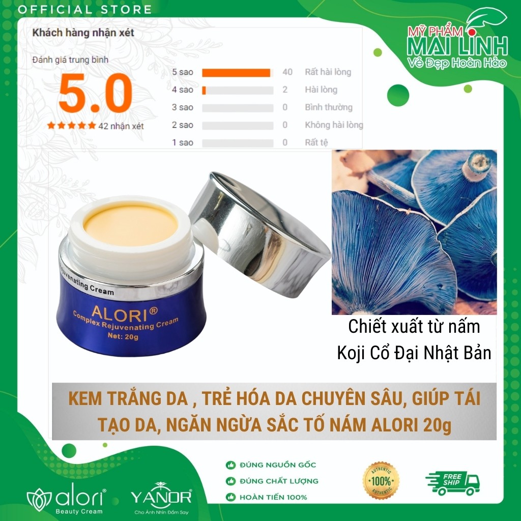 Kem Trẻ Hóa, Giảm Nếp Nhăn - Ngăn Ngừa Lão Hóa Và Dưỡng Trắng Da Ngày&Đêm Cao Cấp ALORI 20gram